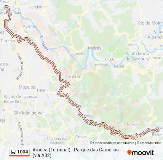 1004 Bus Line Map