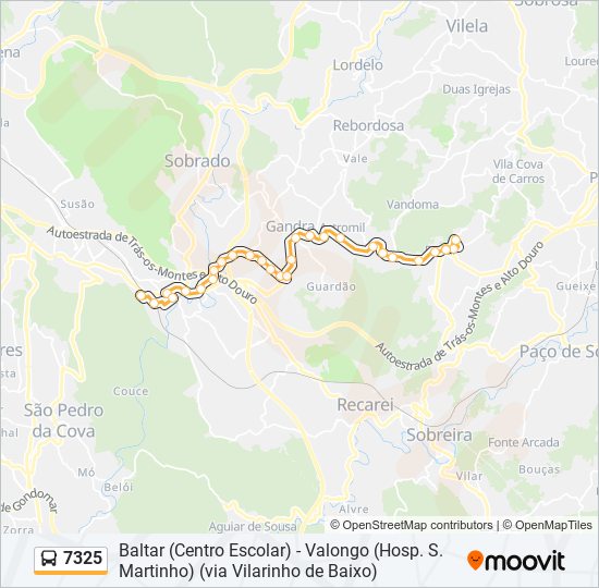 7325 bus Line Map