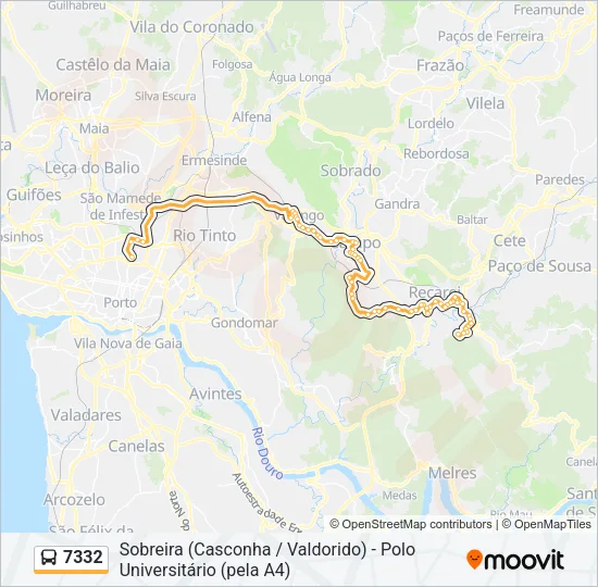 7332 Bus Line Map