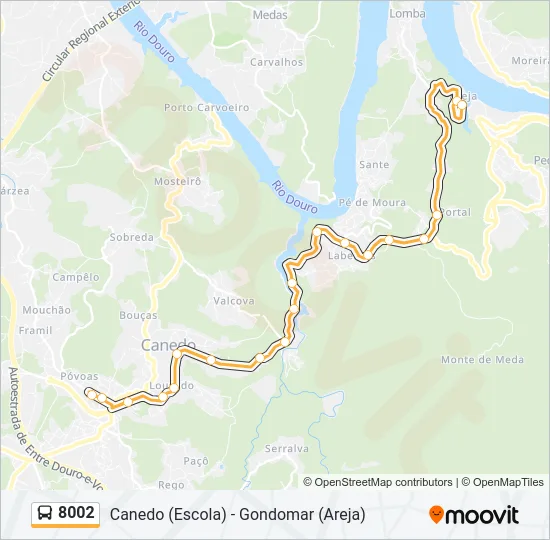 8002 Bus Line Map