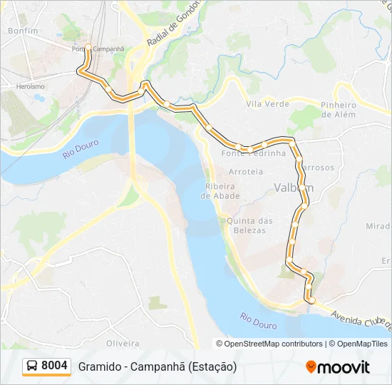 8004 Bus Line Map
