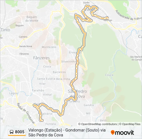 8005 Bus Line Map