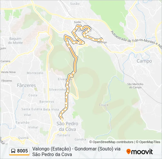 8005 Bus Line Map
