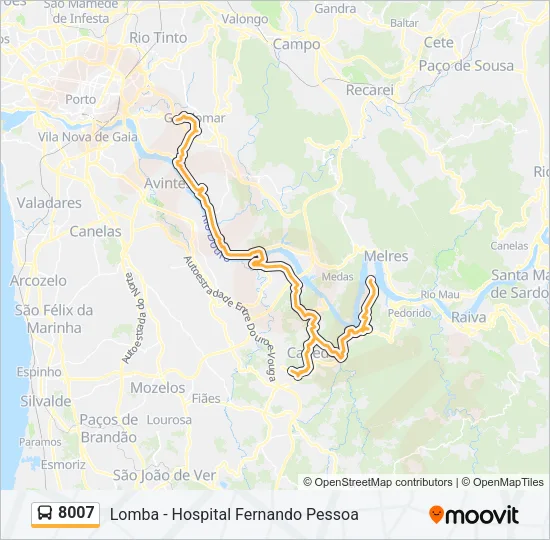 8007 Bus Line Map