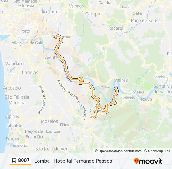 8007 Bus Line Map