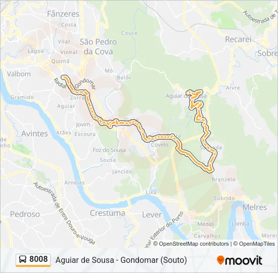 8008 Bus Line Map