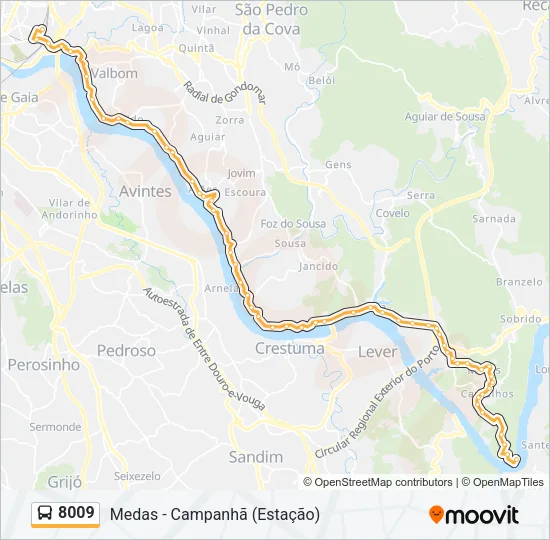8009 Bus Line Map