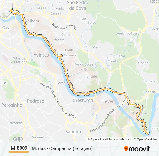 8009 Bus Line Map