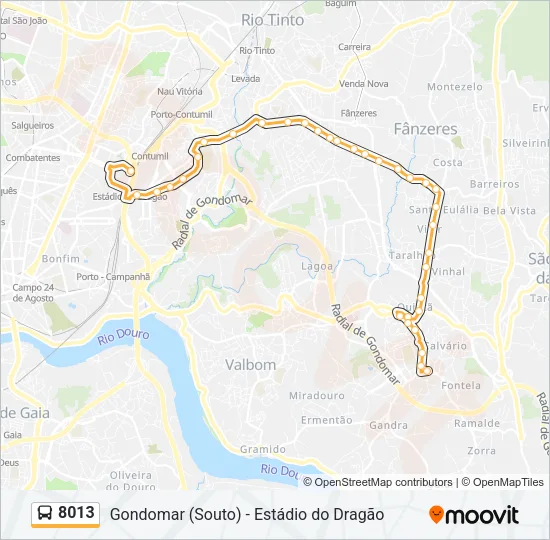8013 Bus Line Map