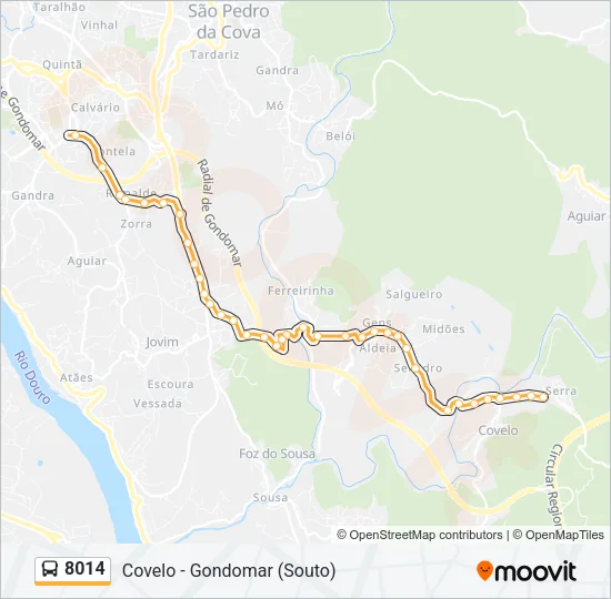 8014 Bus Line Map