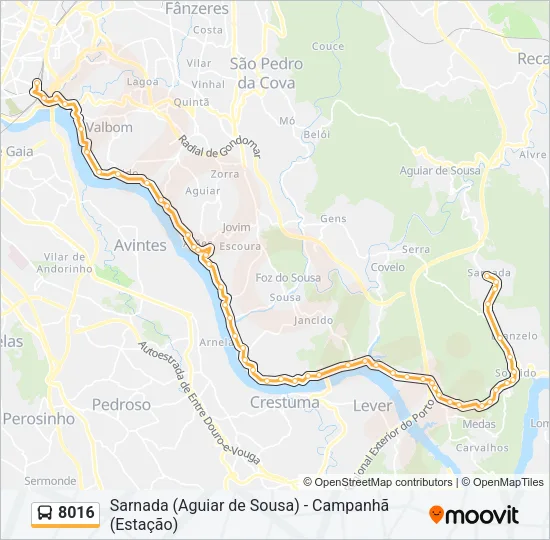 8016 Bus Line Map