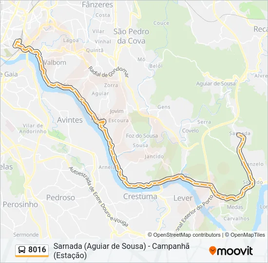 8016 Bus Line Map