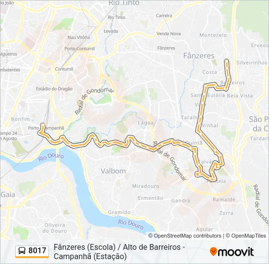 8017 Bus Line Map