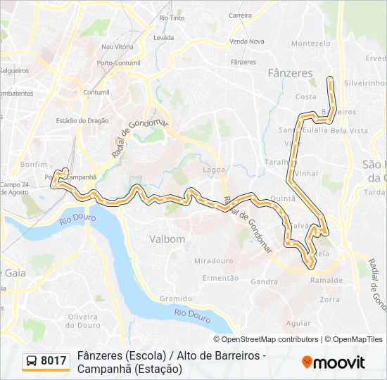 8017 Bus Line Map