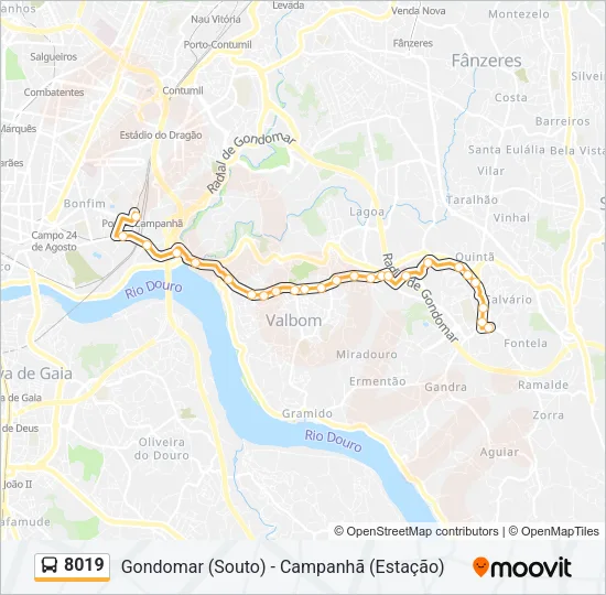 8019 Bus Line Map