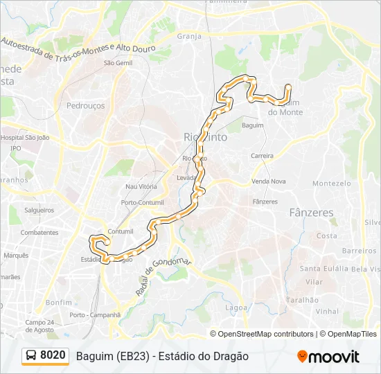 8020 Bus Line Map