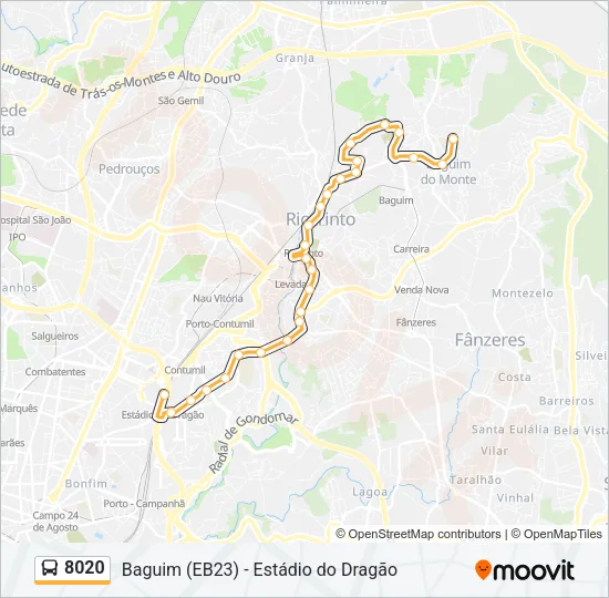 8020 Bus Line Map