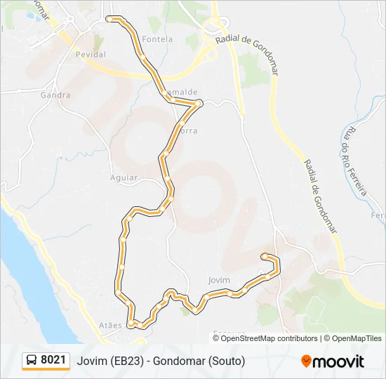 8021 Bus Line Map