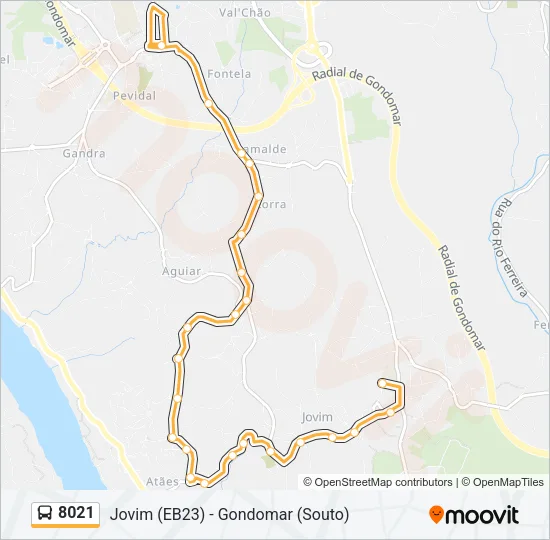 8021 Bus Line Map