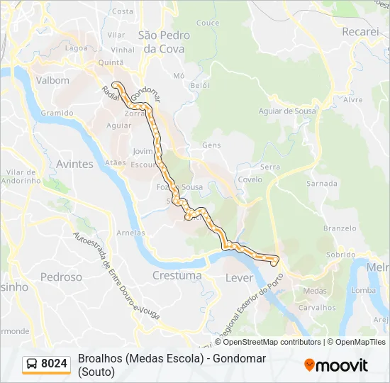 8024 Bus Line Map