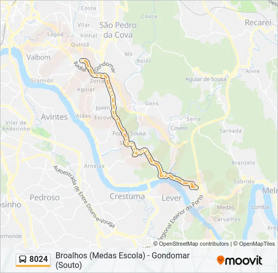8024 Bus Line Map