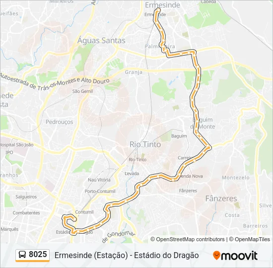 8025 Bus Line Map