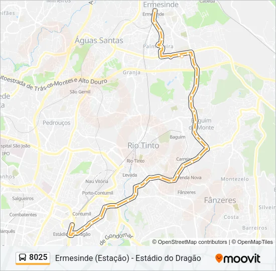 8025 Bus Line Map