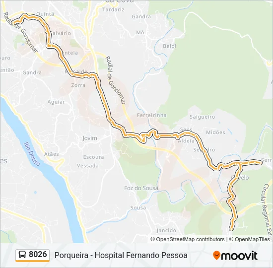 8026 Bus Line Map