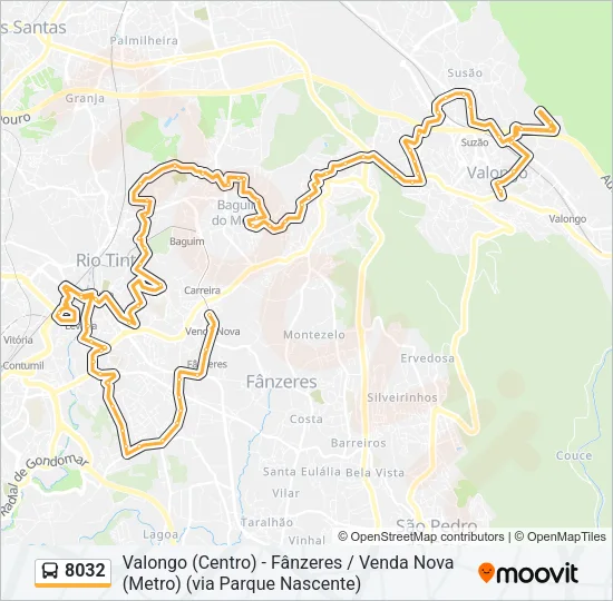 8032 Bus Line Map