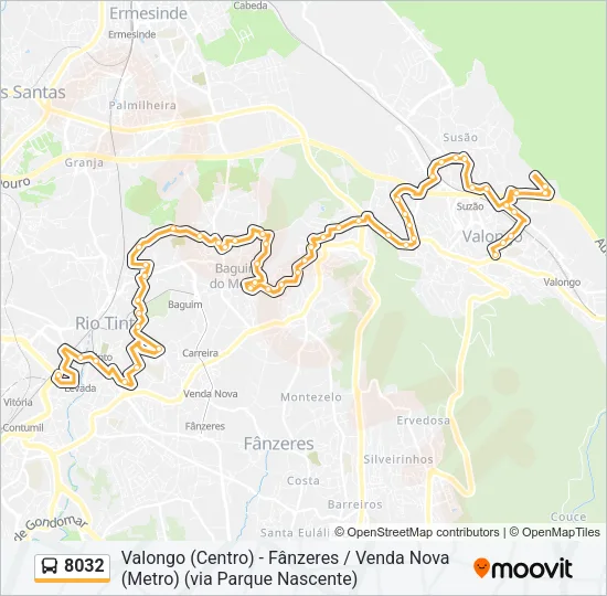 8032 Bus Line Map