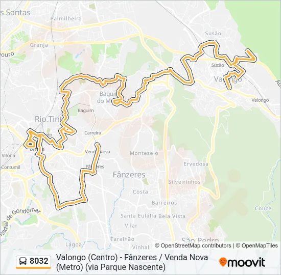 8032 Bus Line Map