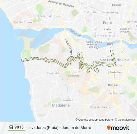 9013 Bus Line Map