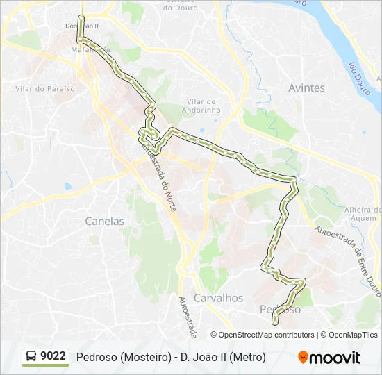 9022 Bus Line Map