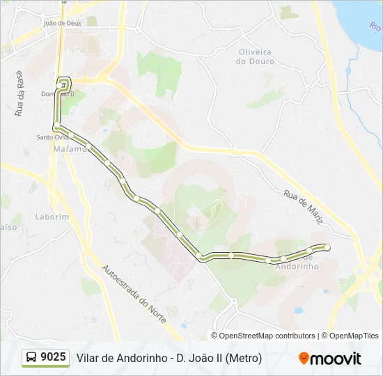 9025 Bus Line Map