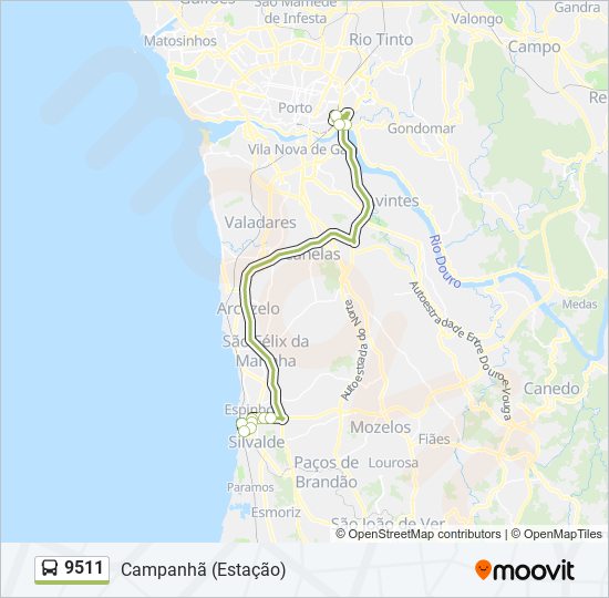 9511 bus Line Map