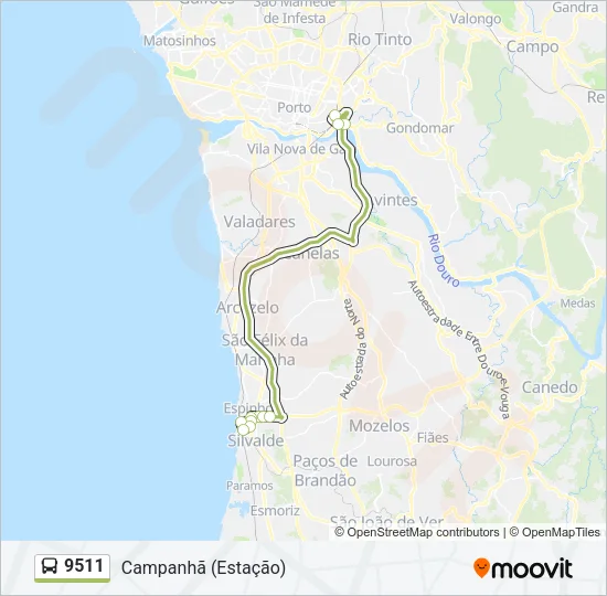9511 Bus Line Map