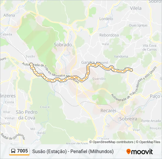 7005 Bus Line Map