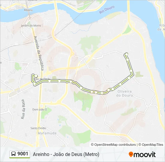 9001 Bus Line Map