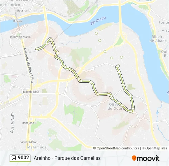 9002 Bus Line Map