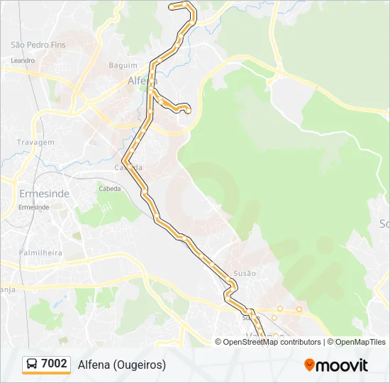 7002 Bus Line Map