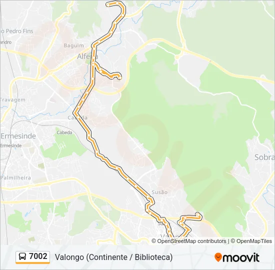 7002 Bus Line Map