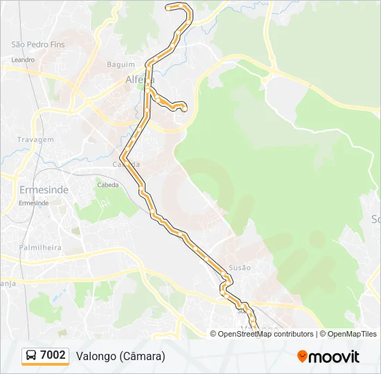 7002 Bus Line Map