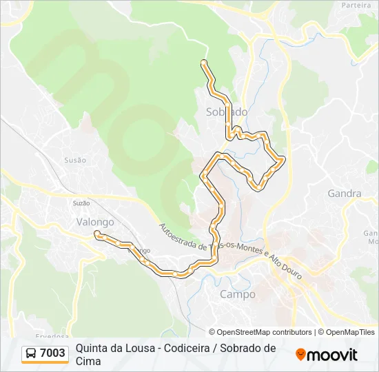 7003 Bus Line Map