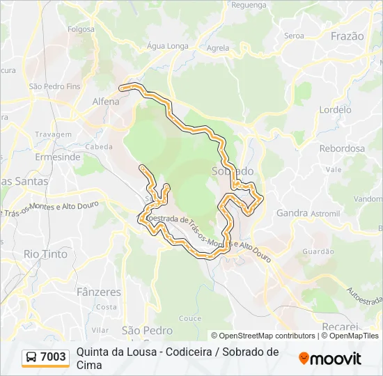 7003 Bus Line Map