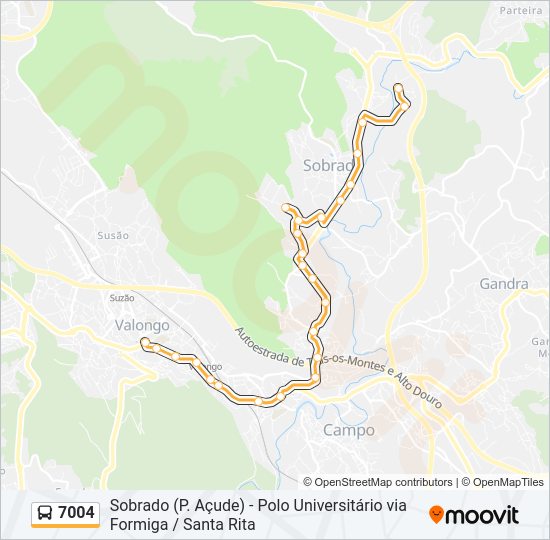 7004 bus Line Map