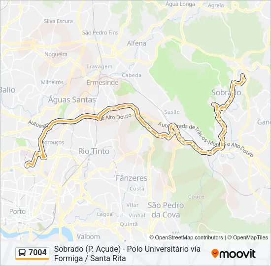7004 Bus Line Map