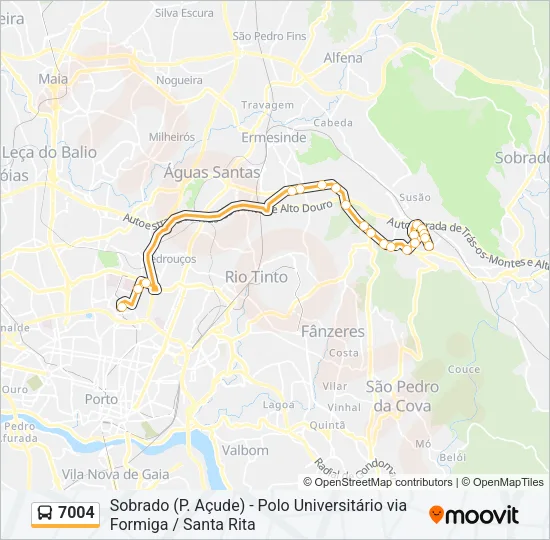 7004 Bus Line Map