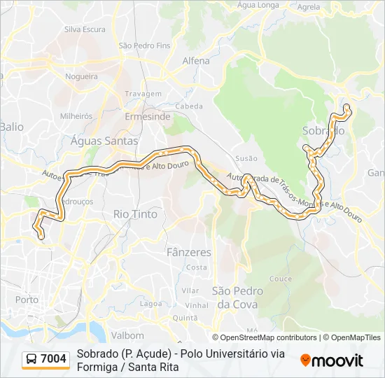 7004 Bus Line Map