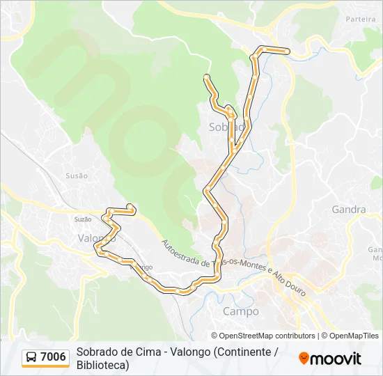 7006 Bus Line Map