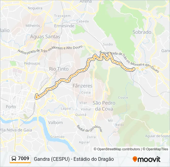 7009 Bus Line Map